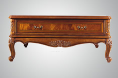 实木大方几带抽屉