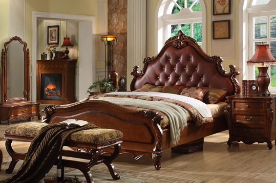 实木美式床