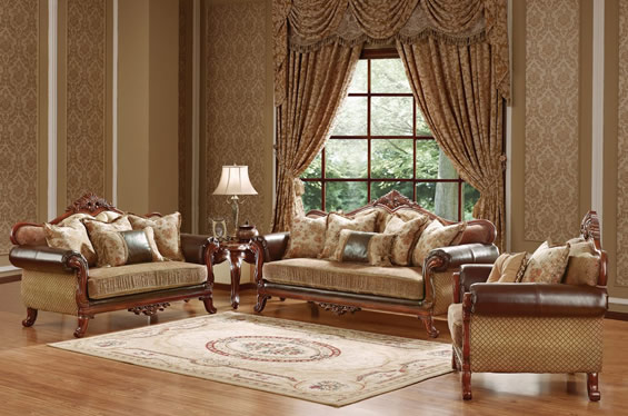 真皮布艺沙发套装