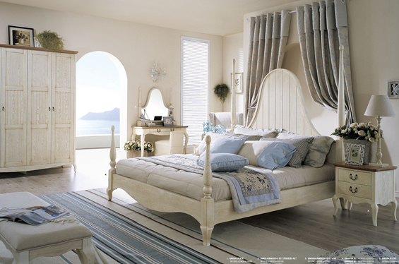 地中海风格1.5米实木床