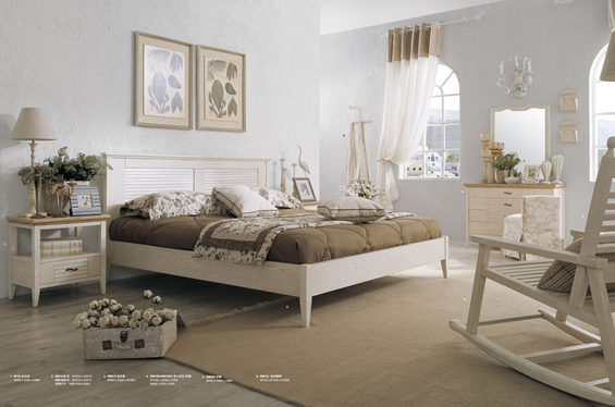 地中海风格1.5米实木床