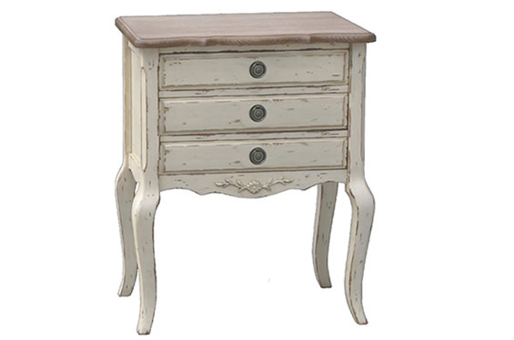 法式风格三抽床头柜
