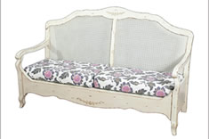 法式风格实木布艺双人沙发