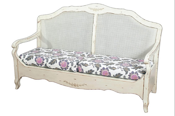 法式风格实木布艺双人沙发