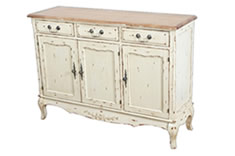 法式风格实木三抽三门柜