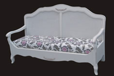 法式风格实木布艺双人沙发