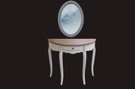 法式风格一抽半圆妆台