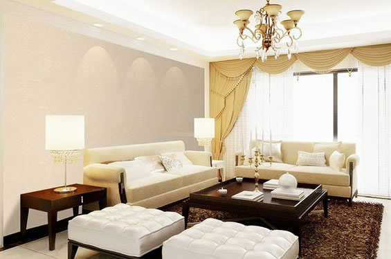 米黄色PVC压纹墙纸