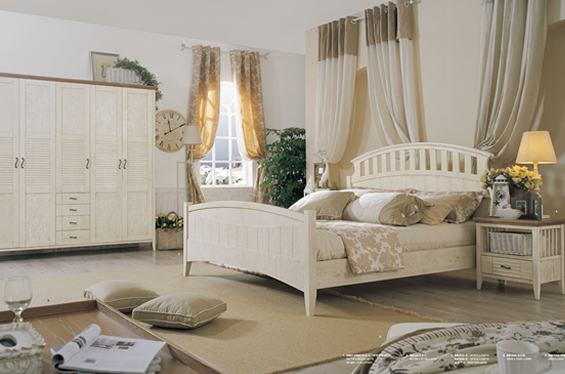 地中海风格1.2米实木儿童床