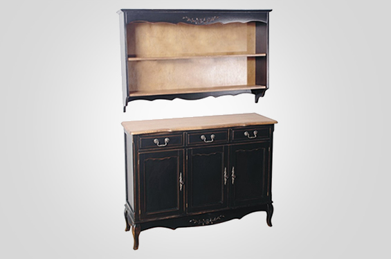 法式风格实木三抽三门柜