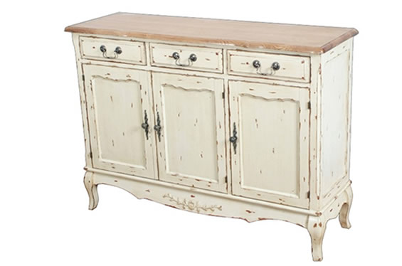 法式风格实木三抽三门柜