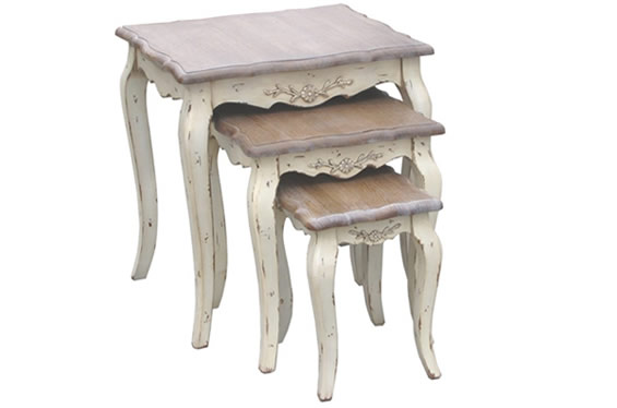 法式风格实木套三茶几