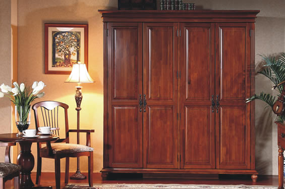 英式乡村纯实木四门衣柜